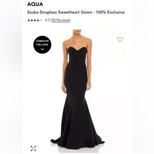Aqua Scuba Strapless formal dress